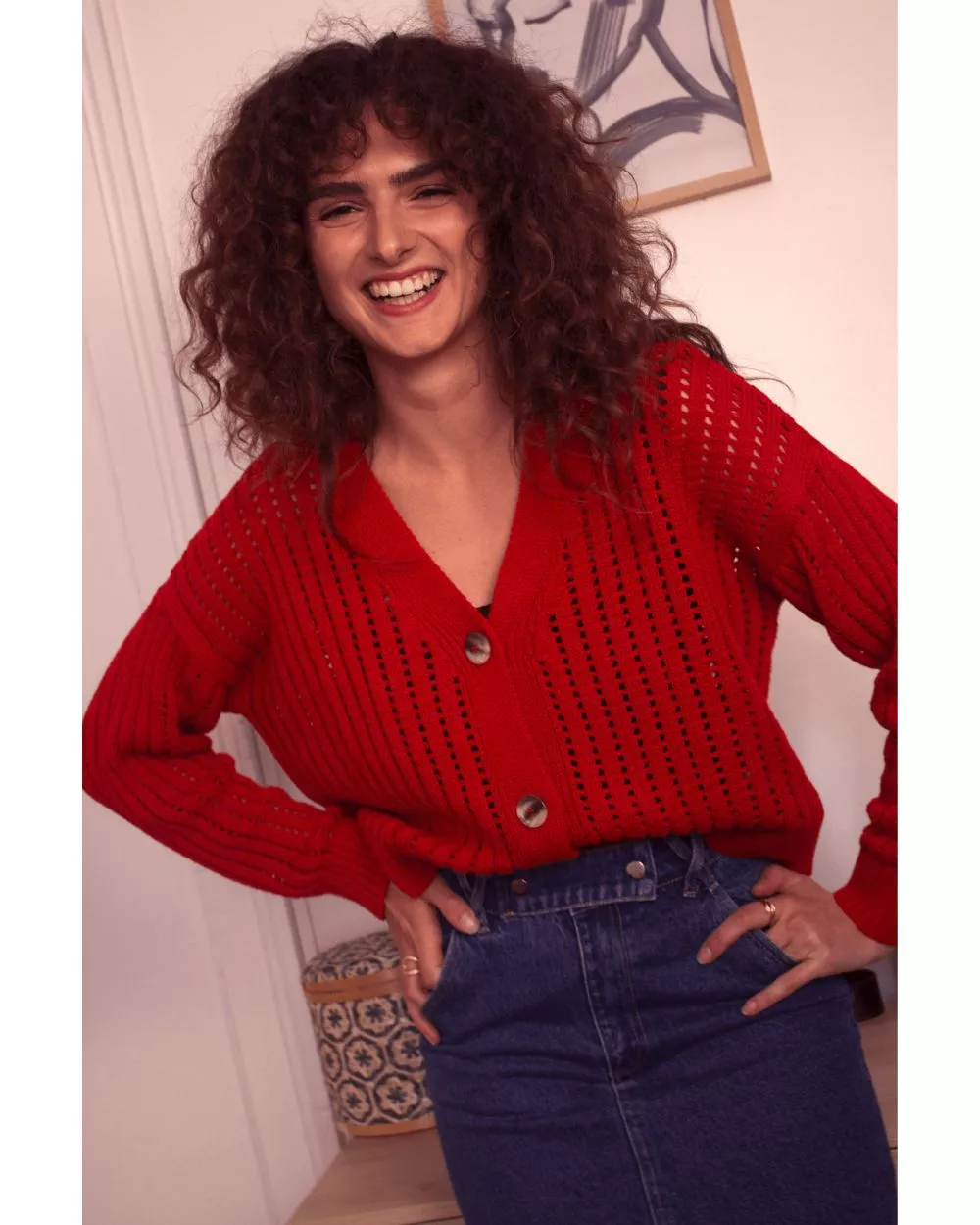Cardigan Leflora Rouge