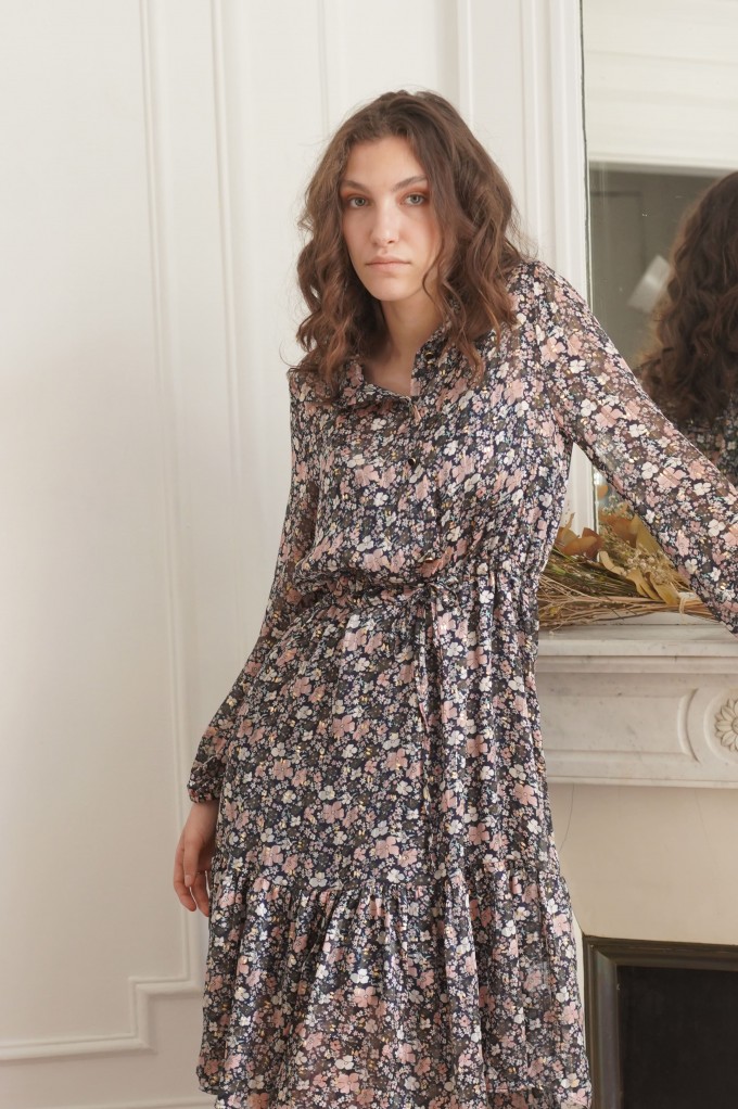 Robe patineuse avec fleurs