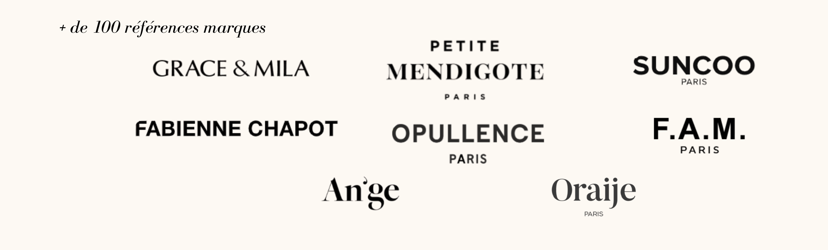 Bannière des marques - Plus de 100 références marques